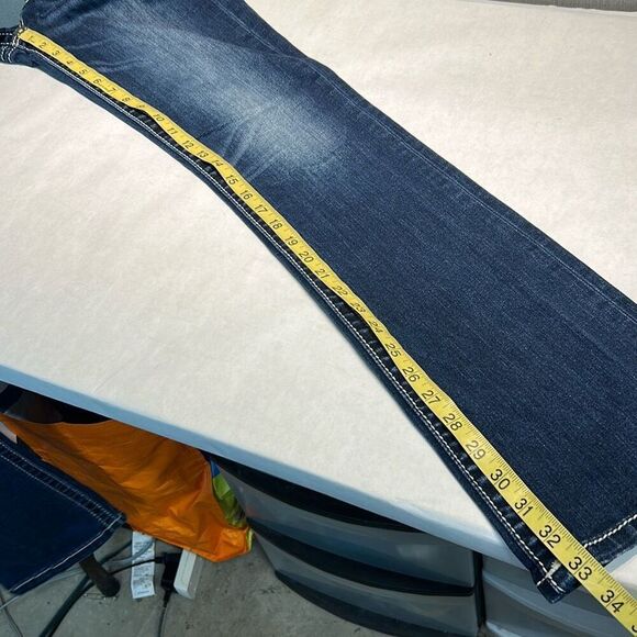 Miss Me Mid-Rise Slim Boot Cut Jeans Sz 27 Denim 33" Inseam Western Cowgirl - Picture 11 of 11